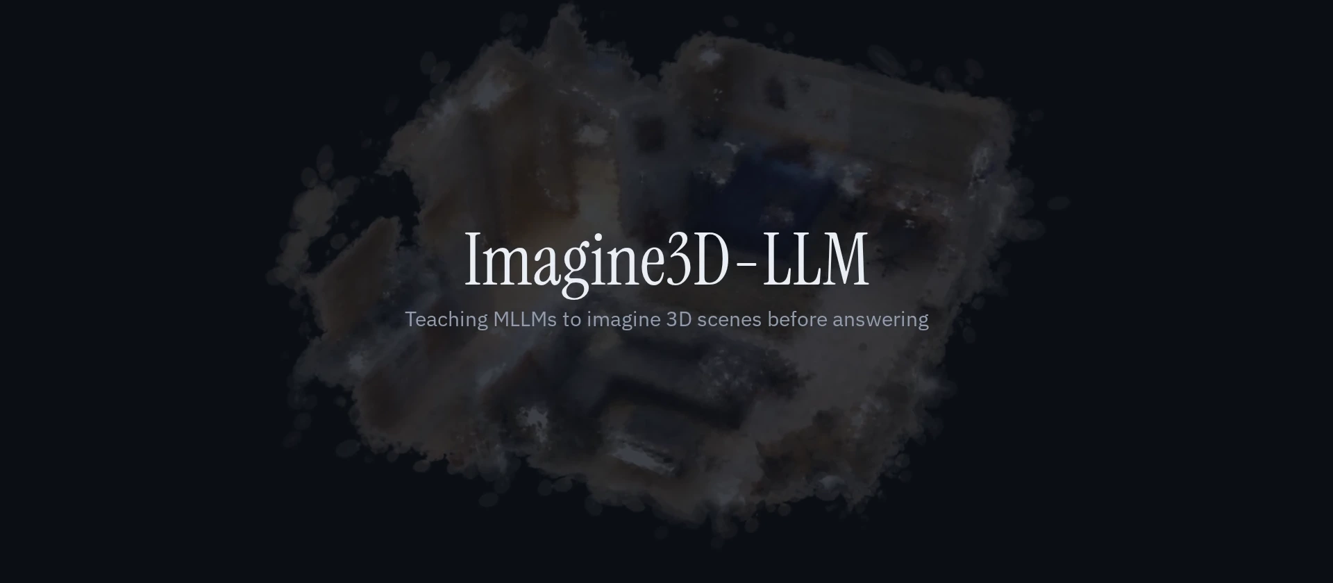 Imagine3D-LLM overview: visual input, 3D scene representation, and reasoning